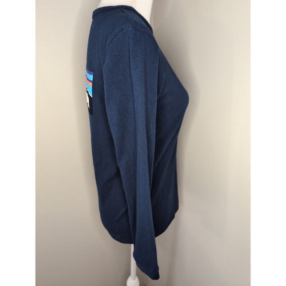 Patagonia navy logo long sleeve shirt tee unisex sm - Picture 4 of 5